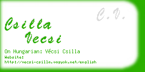 csilla vecsi business card